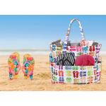 Grote strandtas voor dames, schoudertas, handtas, waterdicht, zanddicht met ritssluiting, voor zwembad, fitnessstudio, reizen, met zak voor natte spullen.