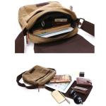 Outreo Heren-schoudertas, retro, schoudertas, vintage, aktetas, van canvas, boodschappentas, voor school, laptop, vrije tijd, beurs, handtas