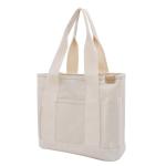 Middelgrote handtas voor dames, canvas, tas, schoudertas, shopper voor boeken, dagelijks gebruik, werk, beige, M(33cmx30cmx16cm)