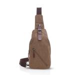 fandare Sling Bag met kopfhöreröffnung 9.7 inch iPad Studenten Party Outdoor multifunctioneel Schoudertas Dames/heren slijtvaste linnen, bruin