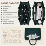 Shopper Grote laptophandtas voor dames, 15,6 inch, PU-leer, werktas, lerarentas, waterdicht, laptoptas met portemonnee voor business, kantoor, school, groen, Elegant