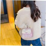 COLLBATH Met schattige kleine schouder meisjes munt elegante dames kinderen strikje meisje voor strik kind kunstmatige schattige parel lieflijke mode portemonnee handtas tas