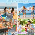 Grote strandtas van mesh voor dames, draagbaar, XXL familie, strandtas voor dames, opvouwbaar en herbruikbaar, grote nettas voor het strand, voor zand, zwemmen, reizen, winkelen, G