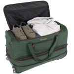 travelite 2-wiel trolley reistas mt. L met expansievouw, bagage serie Basics: zachte bagage reistas met wielen met extra volume, 096276, groen/oranje, reistas met wieltjes