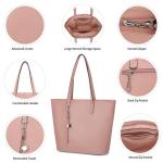 Handtas dames shopper grote damestas voor kantoor school winkelen, Effen roze, Shopper