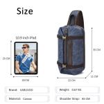 VARLIVOO Retro borstzak heren schoudertas reizen sling bag schoudertas 10,9 inch tablet schouder rugzak crossbody pack voor sport fietsen wandelen waterdicht canvas daypack, blauw,