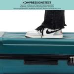 BEIBYE Koffer met harde schaal, trolley, rolkoffer, reiskoffer, veiligheid, cijferslot, dubbele wielen, ABS-materiaal, handbagage, 4 wielen, M-L-XL-set, donkergroen