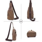 fandare Sling Bag met kopfhöreröffnung 9.7 inch iPad Studenten Party Outdoor multifunctioneel Schoudertas Dames/heren slijtvaste linnen, bruin
