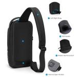 Crossbody tas voor mannen en vrouwen kleine crossbody casual reizen kleine sport wandelen fietsen dag tas, Zwart, Medium, Tsa Lock Tas