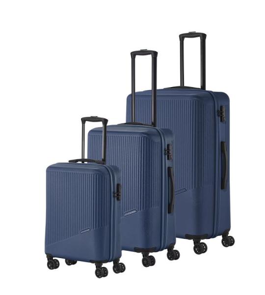 Travelite 4-Rad Koffer Set 3 teilig Größen L/M/S, Gepäck Serie Bali: ABS Hartschalen Trolleys mit TSA Kombinationsschloss (Handgepäck Koffer ohne TSA)