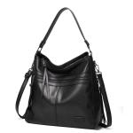 Sacmill Dameshandtas, PU-leer, schoudertas, shopper, topgreep, draagtas, elegante schoudertas voor vrouwen, zwart, Hobo