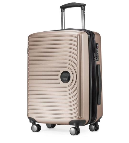 HAUPTSTADTKOFFER Midden grote harde koffer, TSA, 4 wielen, check-in bagage met 8 cm volumevergroting, 77 cm, 130 liter, grafiet, champagne, kofferset