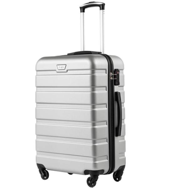 COOLIFE Harde koffer trolley rolkoffer reiskoffer ardschaal Boardcase handbagage met TSA-slot en 4 wielen, Helder zilver., Premium koffer