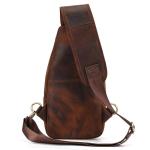 newsbirds Heren echt lederen borsttas schoudertas sport outdoor schoudertas wandelrugzak, 9455 bruin, Retro