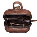 'Lia' Kleine Dagrugzak voor Vrouwen Leren Rugzak Vintage Handtas voor Stadswandeling Winkelen XS Rugzak Echt Leder, Kleur:messina - bruin