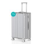 Voyagoux Koffer handbagage - harde koffer groot, TSA-slot, ABS, 4 x 360° wielen, robuust en lichtgewicht, zilver