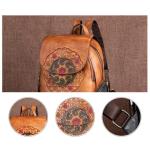 VVHUDA Retro lederen rugzak voor dames, casual rugzak met hoge capaciteit, lederen schoudertas voor winkelen, reizen (kleur: geel) klein cadeau