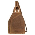 'Minou' Leren Sling Bag Dames 2-in-1 Rugzak Handtas Schoudertas Vintage Handle Bag Leder Tas Echt Leder, Kleur:bergamo- bruin
