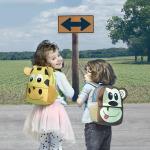 Schoudertas voor kind student/giraf//geit/hond/eekhoorn-dinosaurus/aap/kip-uil vormige schooltas, Trompet Aap