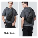 UBORSE Borstzak voor heren, sporttas, waterdicht, casual, met hoofdtelefoon, gat, slingtas, modieuze schoudertas, crossbody tas, schoudertas, multifunctionele dagrugzak voor pendel