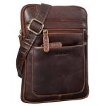 LEABAGS Leren schoudertas voor dames en heren, messenger bag met schouderriem, schoudertas, werktas, draagtas, handtas, echt lederen tas, kow saddle horse, Koe Saddle Paard, Boheem