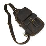 newsbirds Heren echt lederen borsttas schoudertas sport outdoor schoudertas wandelrugzakken, 9331 donkerbruin, Retro