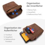 Leren schoudertas voor heren, vintage schoudertas, meerdere vakken, ideaal voor reizen en dagelijks gebruik, lichtbruin