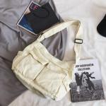 Chirest Messenger-tas, grote hobo-schoudertas met meerdere zakken, canvas schoudertas voor dames en heren