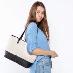 Handtas Dames Shopper Schoudertas Dames Handbags Set Women Grote Damestas Handtassen 3-Delige Set, Beige Zwart