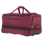 travelite 2-wiel trolley reistas mt. L met expansievouw, bagage serie Basics: zachte bagage reistas met wielen met extra volume, 096276, wijnrood/oranje, reistas met wieltjes