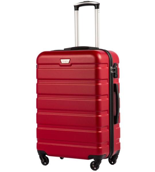 COOLIFE Harde koffer trolley rolkoffer reiskoffer ardschaal Boardcase handbagage met TSA-slot en 4 wielen, spinel rood, Premium koffer
