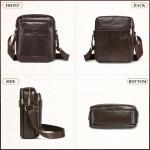 Leren schoudertas voor heren, vintage schoudertas, crossbody bag, messenger bags voor heren, zwart, A-bruin.
