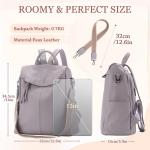 Anti-Diefstal Rugzak Voor Vrouwen Mode PU Lederen Rugzak Portemonnee Met Afneembare Schouderriem Vintage Handtas, Paars