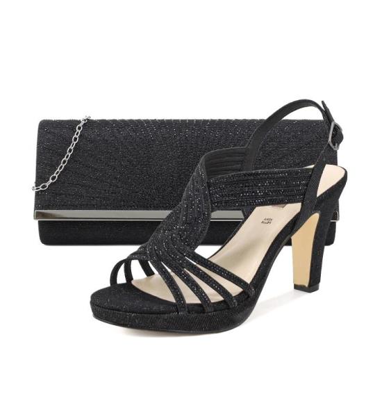 QUEEN HELENA Elegante Schuhe mit Absatz mit Clutch Damen S2702