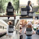 Elegante Dames rugzak met 15,6" Laptopvak en USB-Oplaadpoort Waterdichte Rugzak, Anti-diefstaltas voor Reizen, Universiteit, School en Kantoor, Grijs Zwart