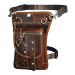 Waterdichte Motorfiets Tas Lederen Mannen Kleine Messenger Mochila Tas Reizen Riem Fanny Taille Pack Drop Been Tas Tablet Pouch(Color21)
