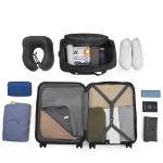 KONO 55cm Handgepäck-Koffer Trolley Set 2 Teilig Gepäcksets, Kleiner Koffer mit Rollen Handgepäck Set mit Ryanair Reisetasche 40x20x25cm, Schwarz