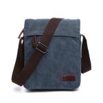 voor heren, canvas schoudertas, Tabletzak, schooltas, voor school en werk(M-Blauw)