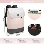 Werkrugzak, lerarentas voor dames, 15,6 inch werktas met USB-oplaadpoort en laptopvak, anti-diefstal, rugzakhandtassen, beige zwart