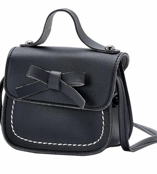 Rucksack Viele Taschen -Umhängetasche für kleine Mädchen, eine Umhängetasche, einfarbig, Bowknot, Mode, Schulter, Kinder Taschen Von Zwei Blau