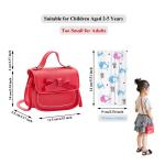PU Lederen Messenger Kinderen Tas, Crossbody Tas met Strik, Meisjes Handtas met Strik, voor Feest, Winkelen, Fotografie, Performance (Rood)