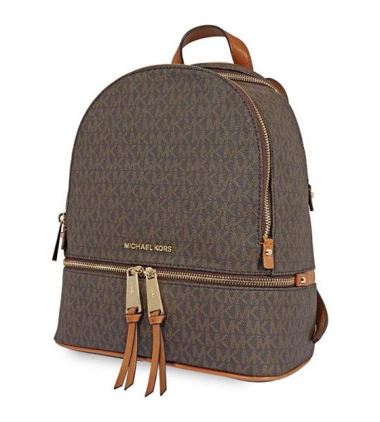 Michael Kors Rhea Zip rugzak voor dames, bruin, 12,7 x 31,8 x 24,1 centimeter