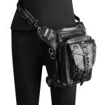 Waterdichte Motorfiets Tas Vrouwen Heuptas Fanny Packs Motorfiets Hip Drop Been Tassen Steampunk Holster Schoudertas Mannen PU Lederen Crossbody Tassen