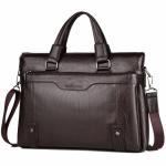 CHDWEY Umhängetaschen für Herren Hohe Kapazität schwarzer männlicher Messenger Bag Männer Aktentasche for Dokument Laptop Computer Handtasche A4 14 Zoll Computertasche(Bruin)