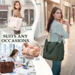 Corduroy draagtas, grote schoudertas voor dames, lichtgewicht casual crossbody handtas met rits voor werk, reizen, winkelen, Groen
