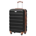 COOLIFE Harde koffer trolley rolkoffer reiskoffer ardschaal Boardcase handbagage met TSA-slot en 4 wielen, zwart/bruin, Premium koffer