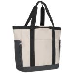 Smilla Strandtas met ritssluiting voor dames en heren, gezinsvakantie, sport, zwemmen, boodschappentas van gerecycled PET, waterafstotend, Zand Grijs, Eén maat