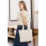 Middelgrote handtas voor dames, canvas, tas, schoudertas, shopper voor boeken, dagelijks gebruik, werk, beige, M(33cmx30cmx16cm)