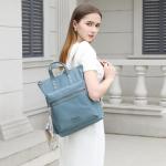 Dames Rugzak Mode Reisrugzak Lichtgewicht PU Schoudertas Vrouwen Waterdicht Casual Dagrugzak met Boho-chique Banden (Blauw)