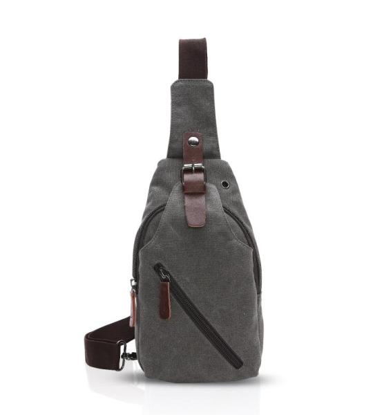 fandare Sling Bag met kopfhöreröffnung 9.7 inch iPad Studenten Party Outdoor multifunctioneel Schoudertas Dames/heren slijtvaste linnen, grijs